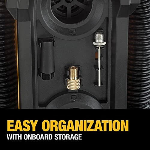 2026 DEWALT 20V MAX tire inflator, compact and portable, automatic shut-off, LED light