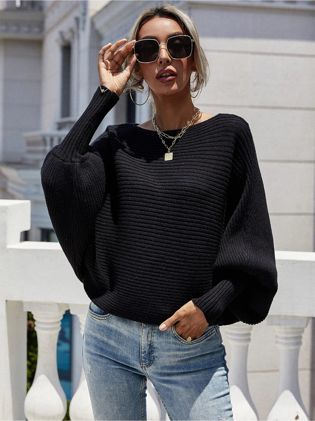 2026 Strapless Loose Pullover Sweater