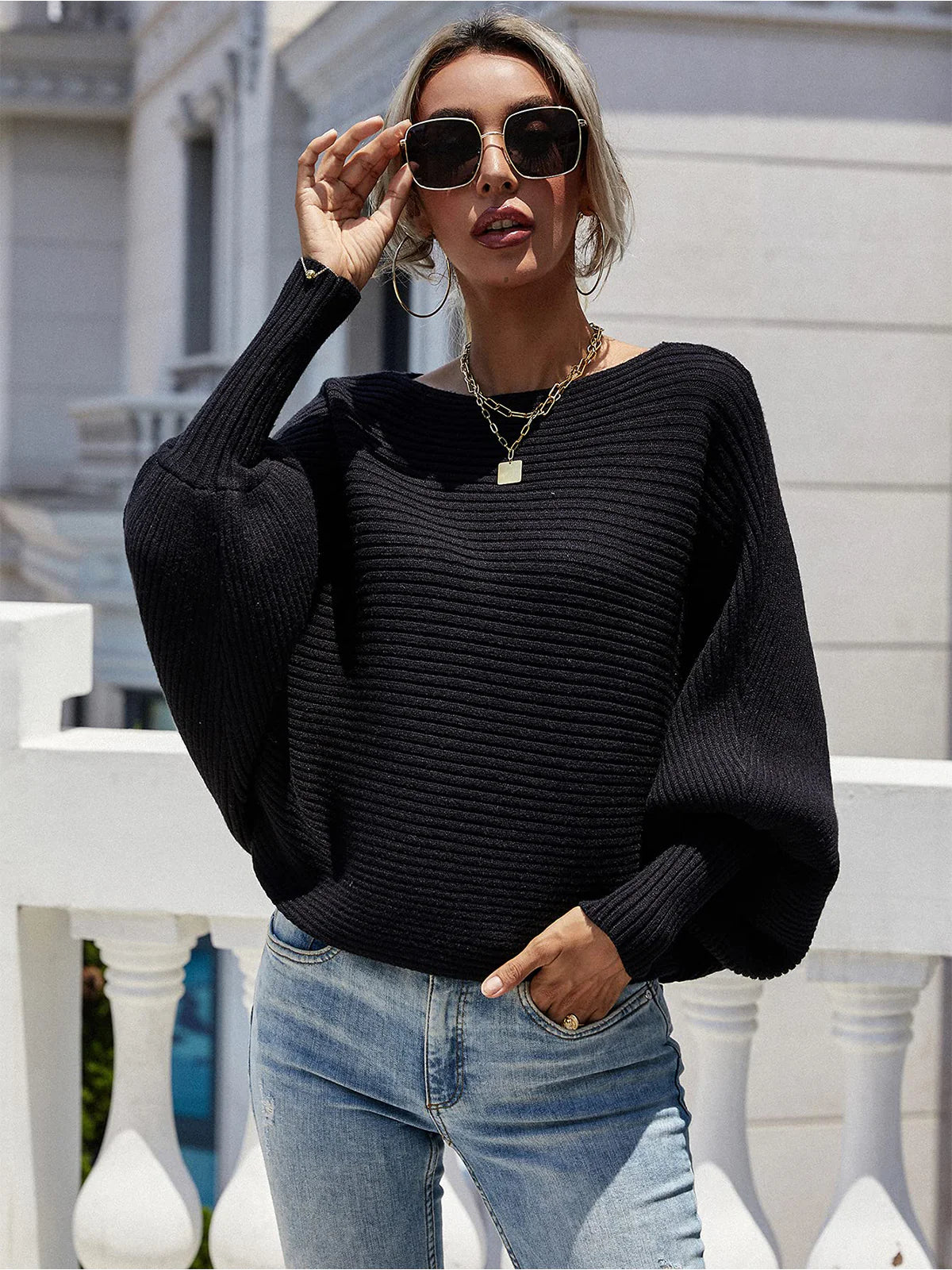 2026 Strapless Loose Pullover Sweater