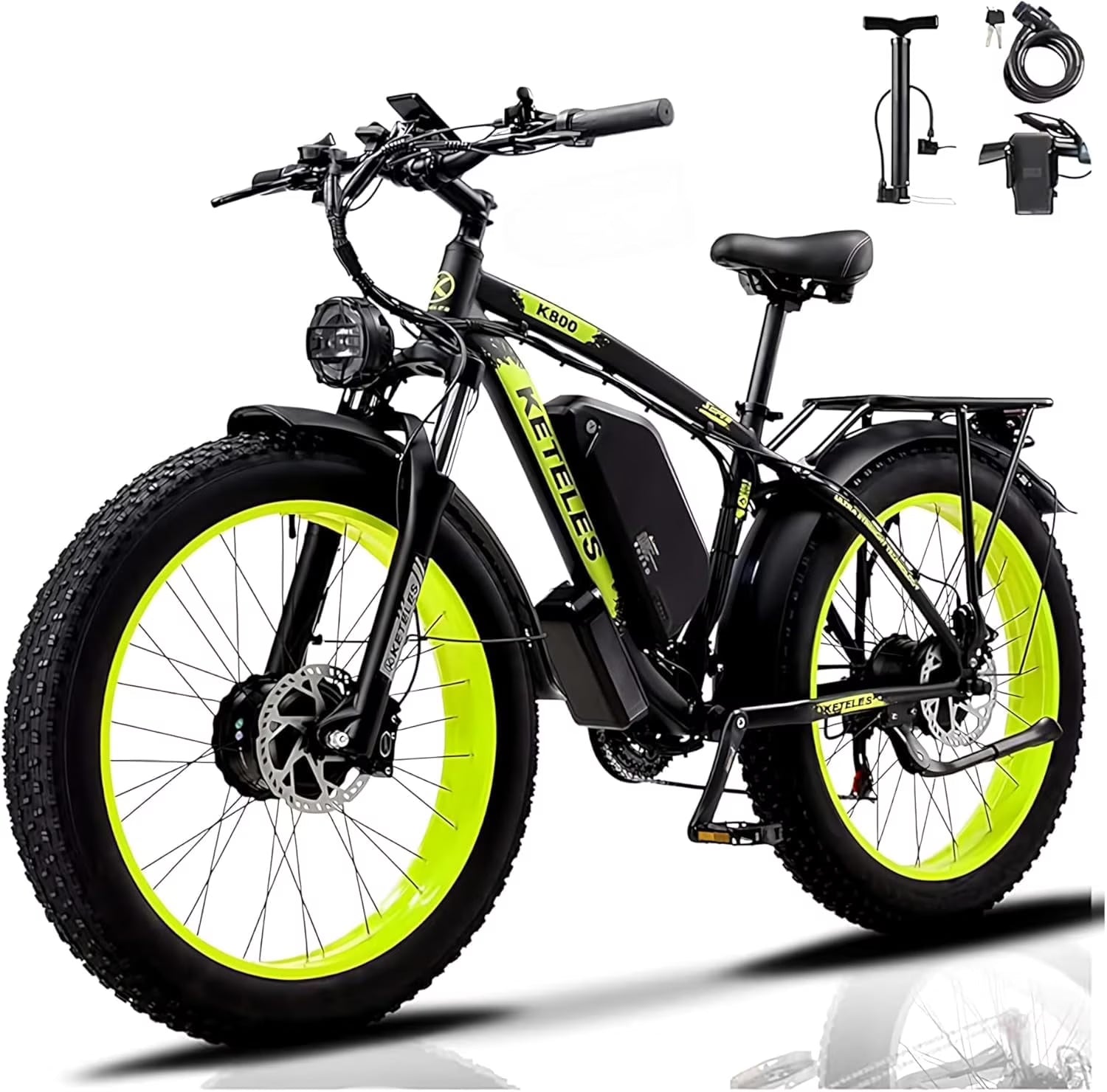 2026 KETELES Electric Bike for Adults, Peak 4000W Dual Motor Ebike��26" Fat Tire Electric Mountain bike,  48V 23AH Removable Battery UL 2849.