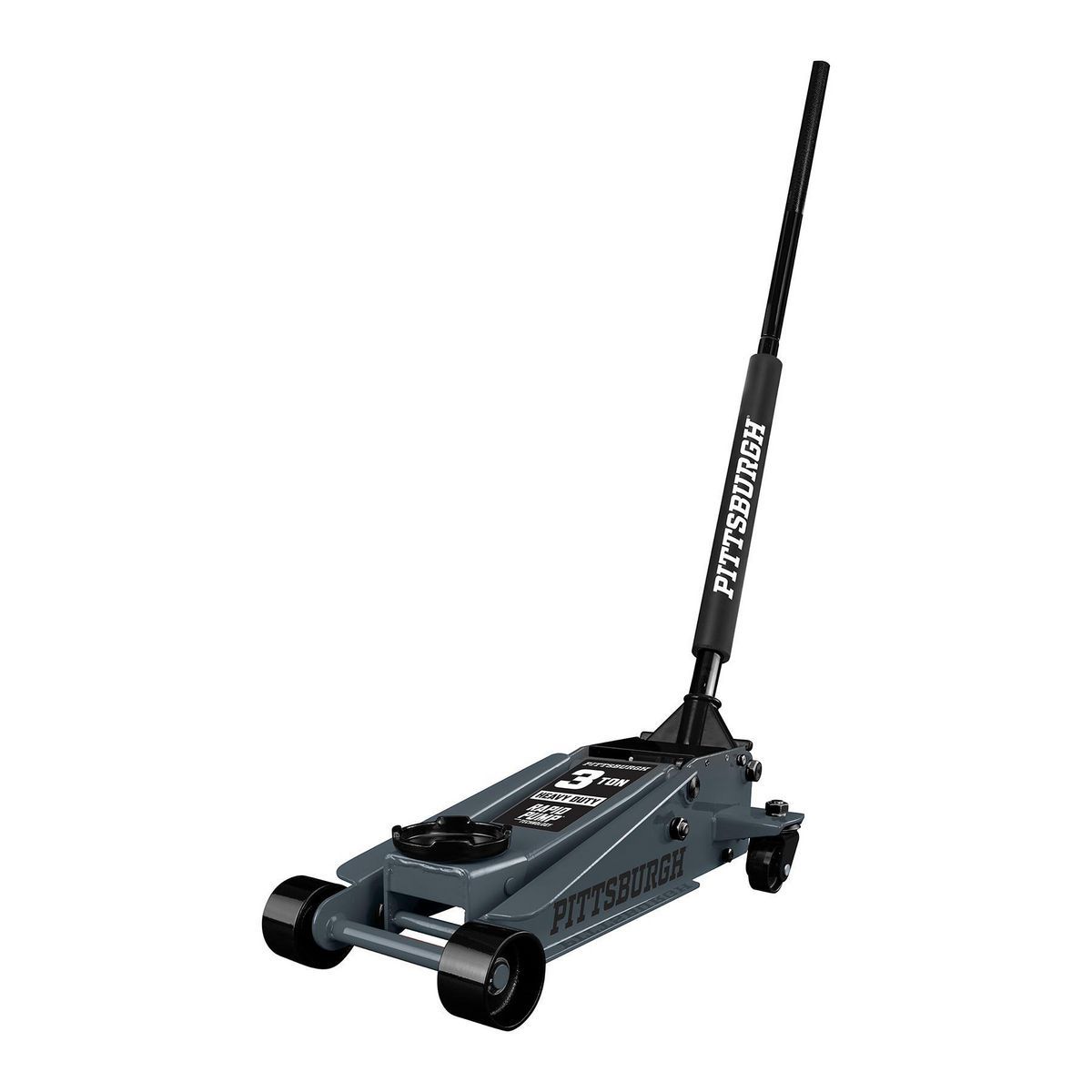 2026 PITTSBURGH 3 Ton Floor Jack with RAPID PUMP, Slate Gray