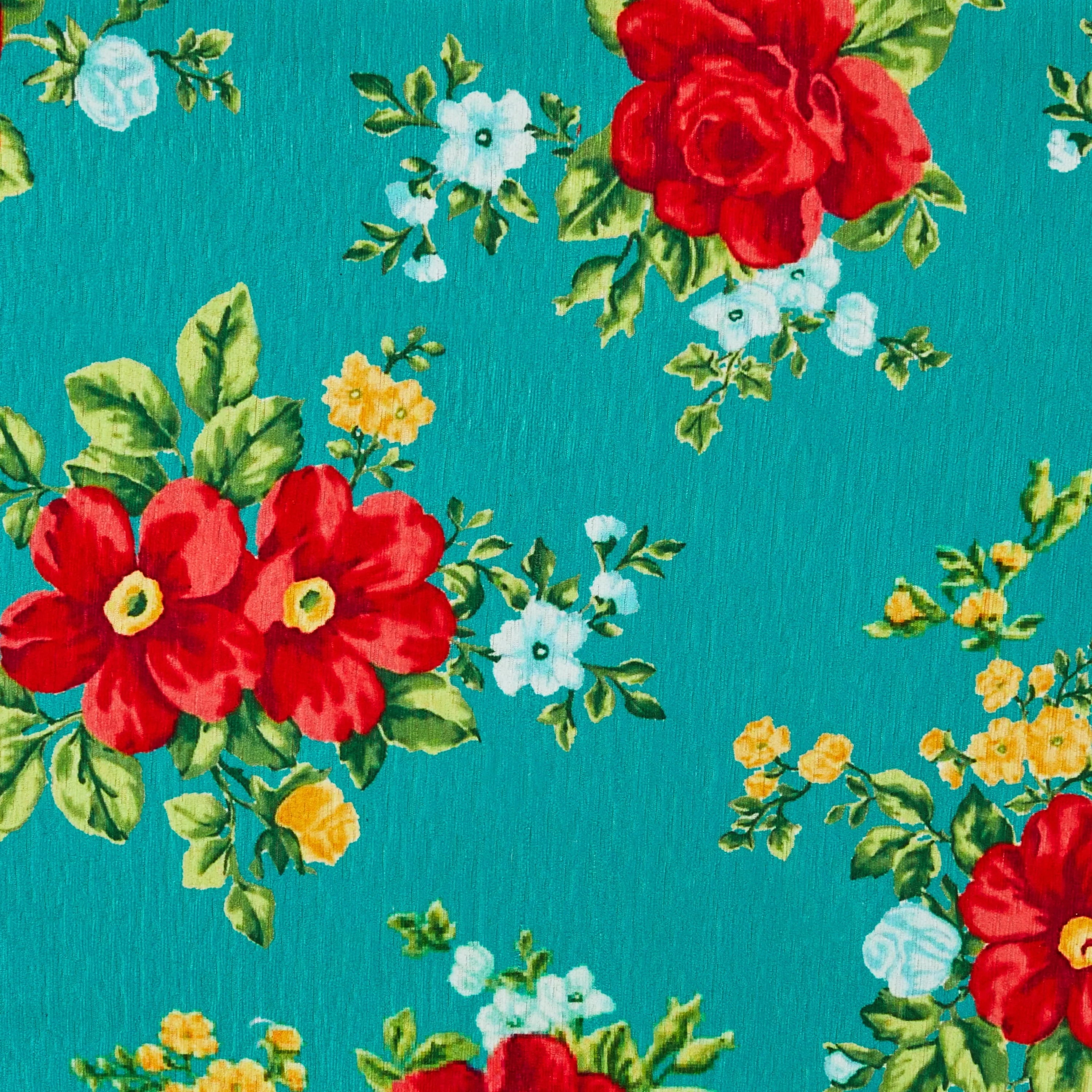 2026 The Pioneer Woman Vintage Floral Low Back Fabric Accent Chair, Teal