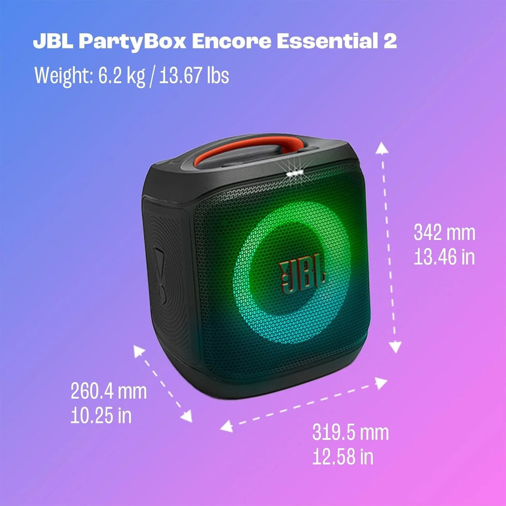 2026 PartyBox Encore Essential 2, portable speaker, 15 hours playback time, IPX4