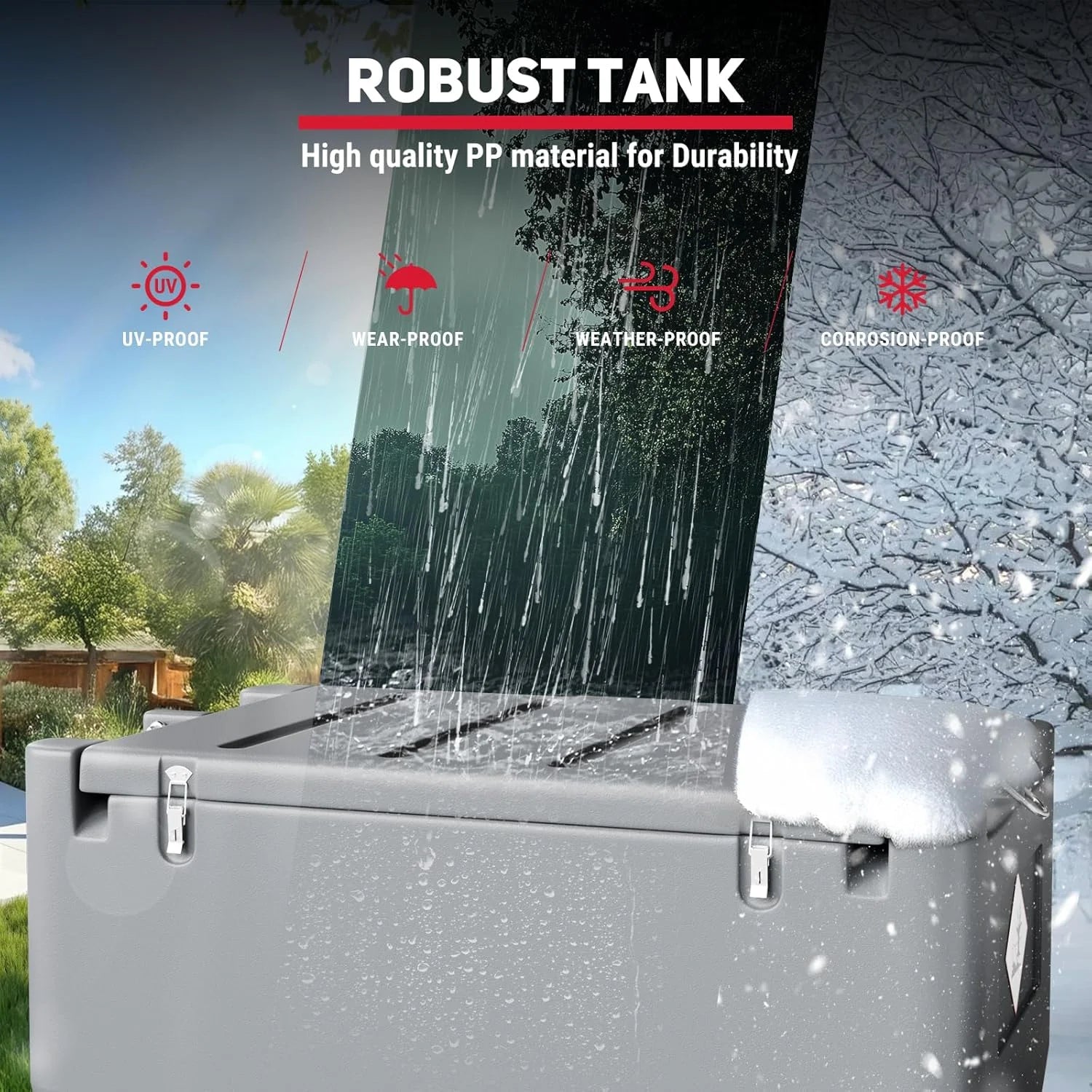 2026 Fuel Transfer Tank, 50 Gallon for Gasoline & Diesel, Gas Tank with 10.6 GPM Fast Flow Rate 12V DC Transfer Pump,13.1 ft Power Cord Portable Gas Tank, Red