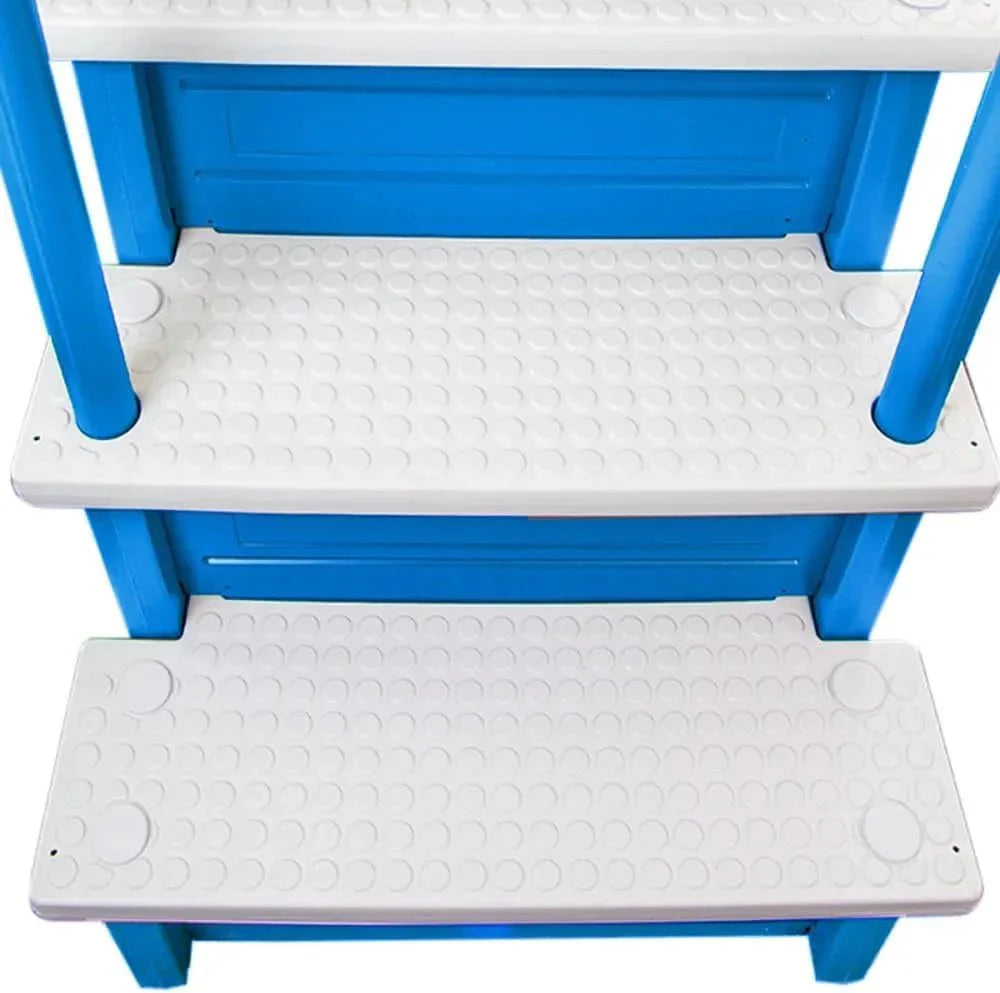 2026 Non-slip pool entrance steps | Gray | Suitable for above-ground pools | Can be installed on patios with a height of 122 to 137 cm | Maximum load capacity 136 kg