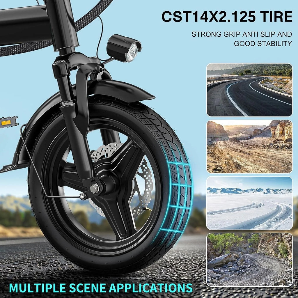 2026 Electric bicycle for adults and teenagers, foldable e-bike for commuters and city use, foldable e-bike motor 48V 24MPH