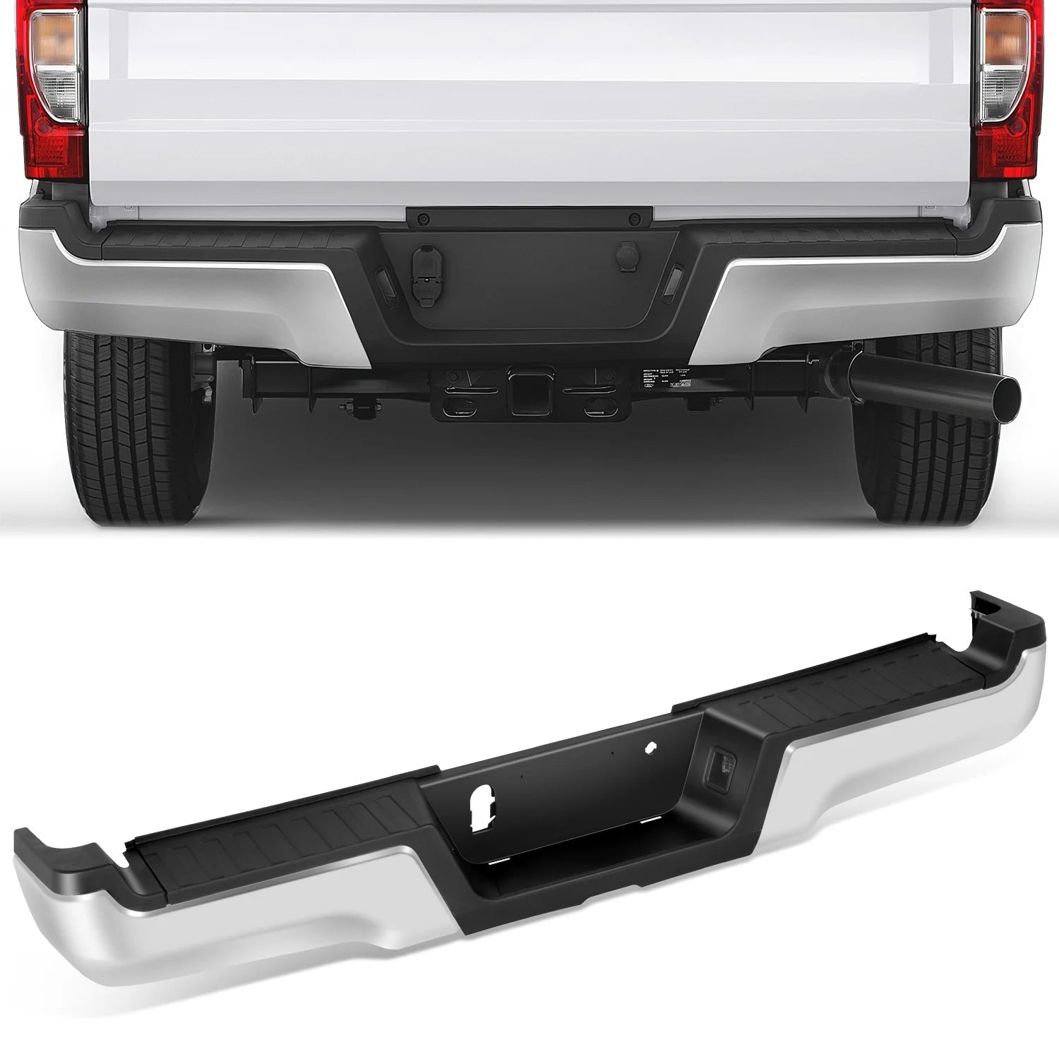 Rear Step Bumper W/License Plate Lamps  17-22 Ford F-250 F-350 Super Duty