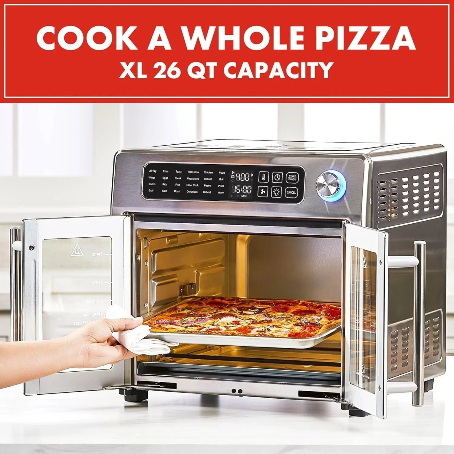 2026 Emeril Lagasse Extra Large French Door Air Fryer Toaster Oven Combo, 24 Cooking Functions