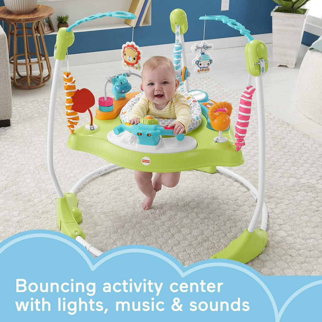 2026 Fisher-Price Baby Bouncer Fitness Fun Folding Jumperoo Infant Activity Center with Lights &amp; Music. Unisex