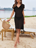 2026 CALSUZ Women's Swimsuit Cover-Up Crochet Hollow Out Bikini Dresses