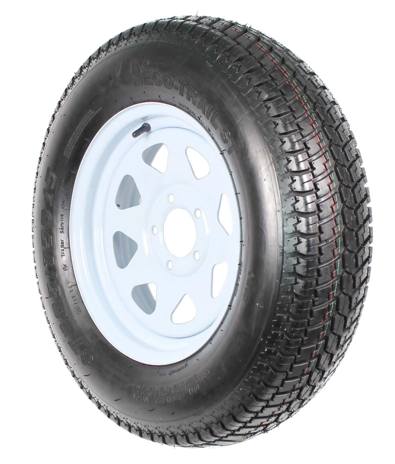 2026 2-pack trailer tires on rim ST205/75D15 205/75 D 15 inch LRC 5-hole white spokes  1