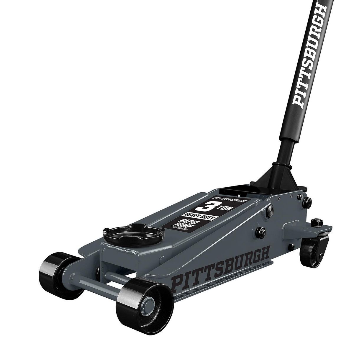 2026 PITTSBURGH 3 Ton Floor Jack with RAPID PUMP, Slate Gray