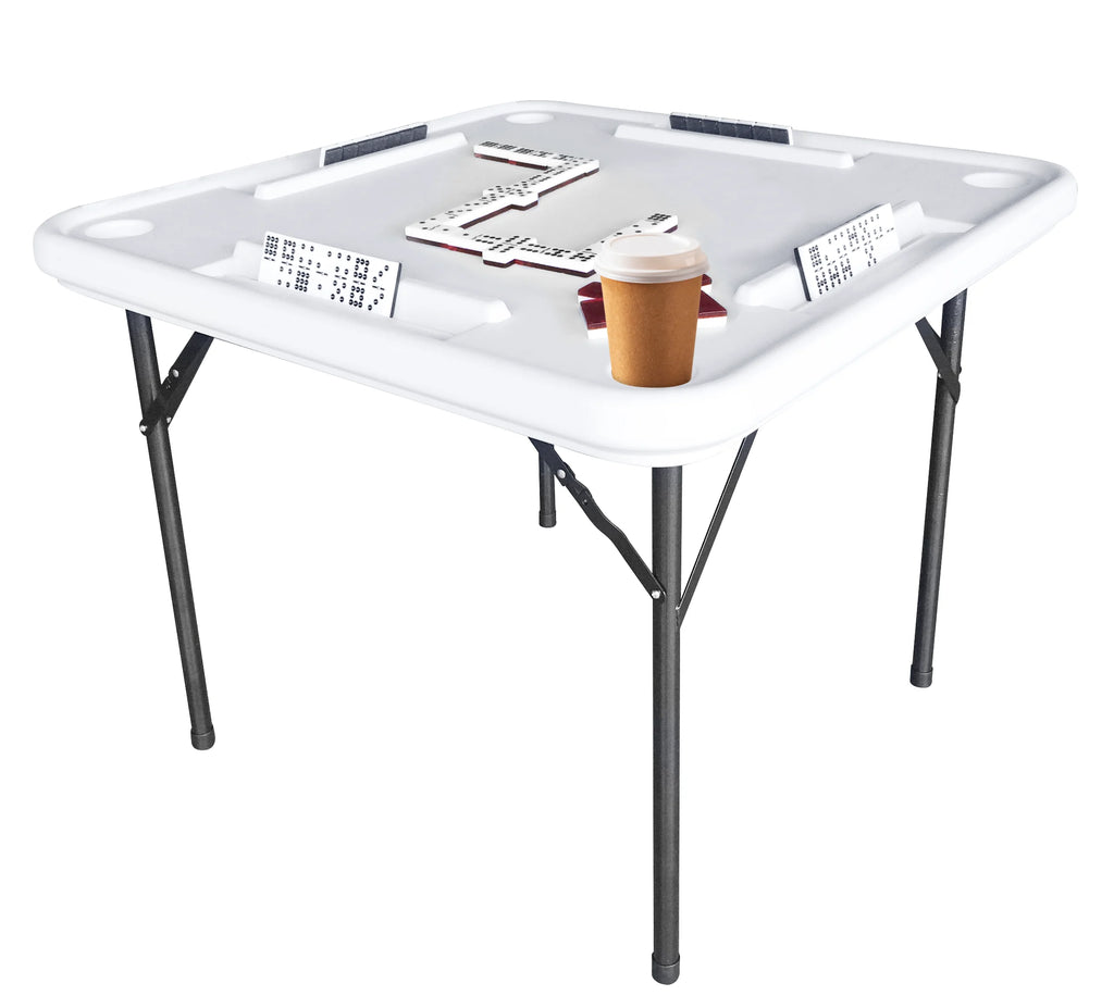 2026 Bene Casa Foldable Domino Table with Built-In Drink Holders, 38?? x 38??, White