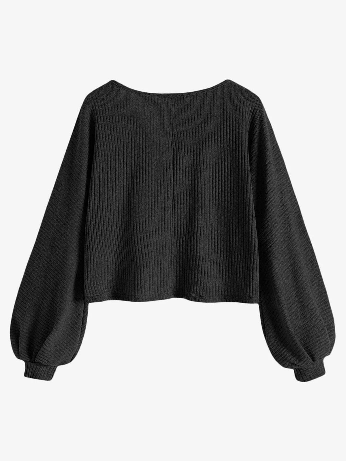 2026 Ribbed knit crew neck sweater