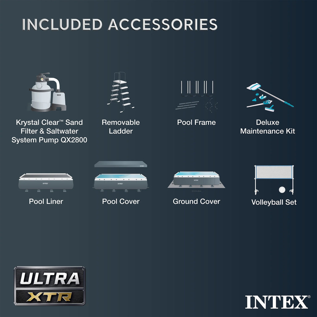2026 INTEX 24ft x 12ft x 52in Ultra XTR Above Ground Pool, Floats (2 Pack), & Inflatable Cooler