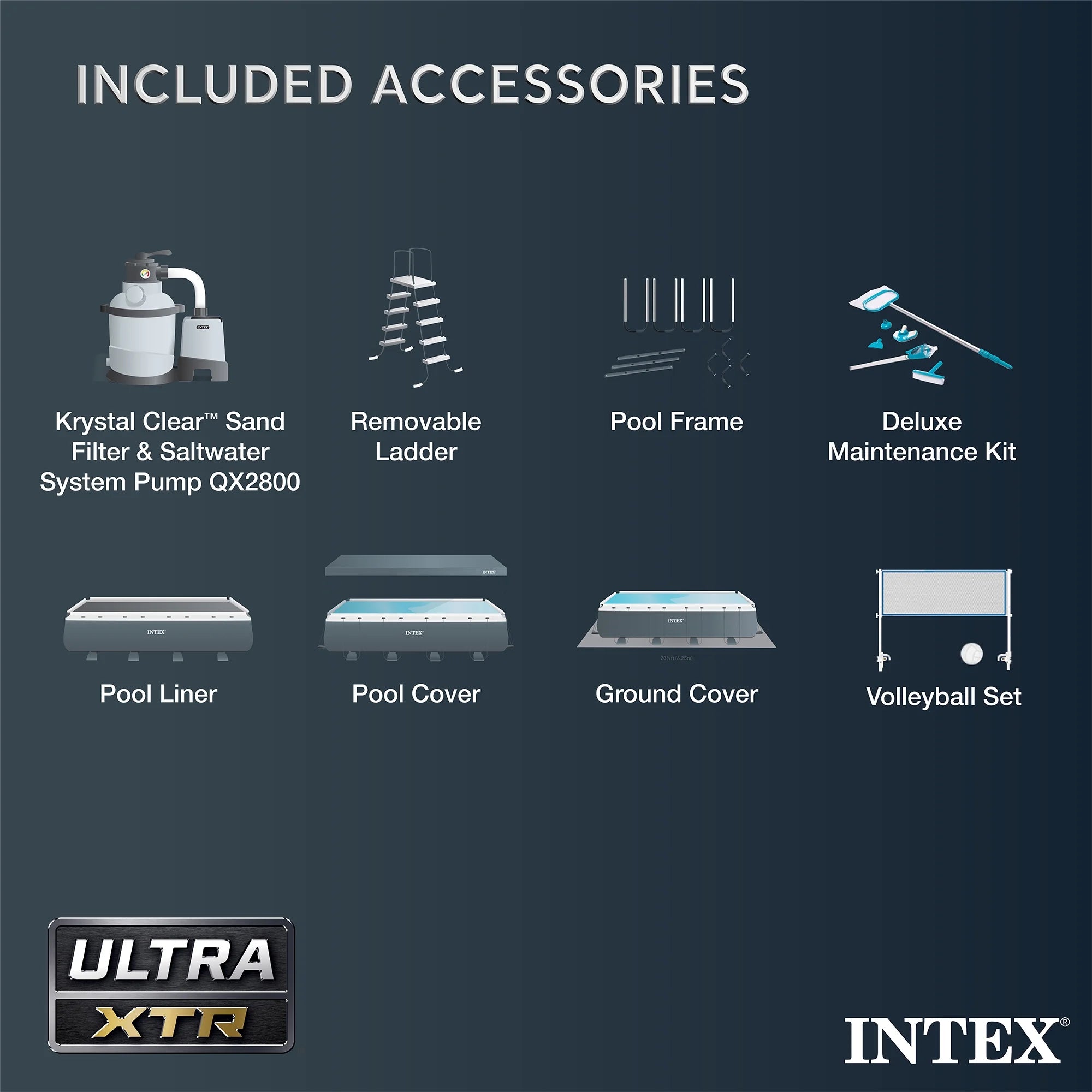 2026 INTEX 24ft x 12ft x 52in Ultra XTR Above Ground Pool, Floats (2 Pack), & Inflatable Cooler