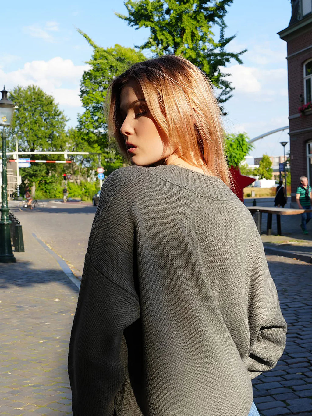 2026 Deep V-Neck Cable Knit Sweater