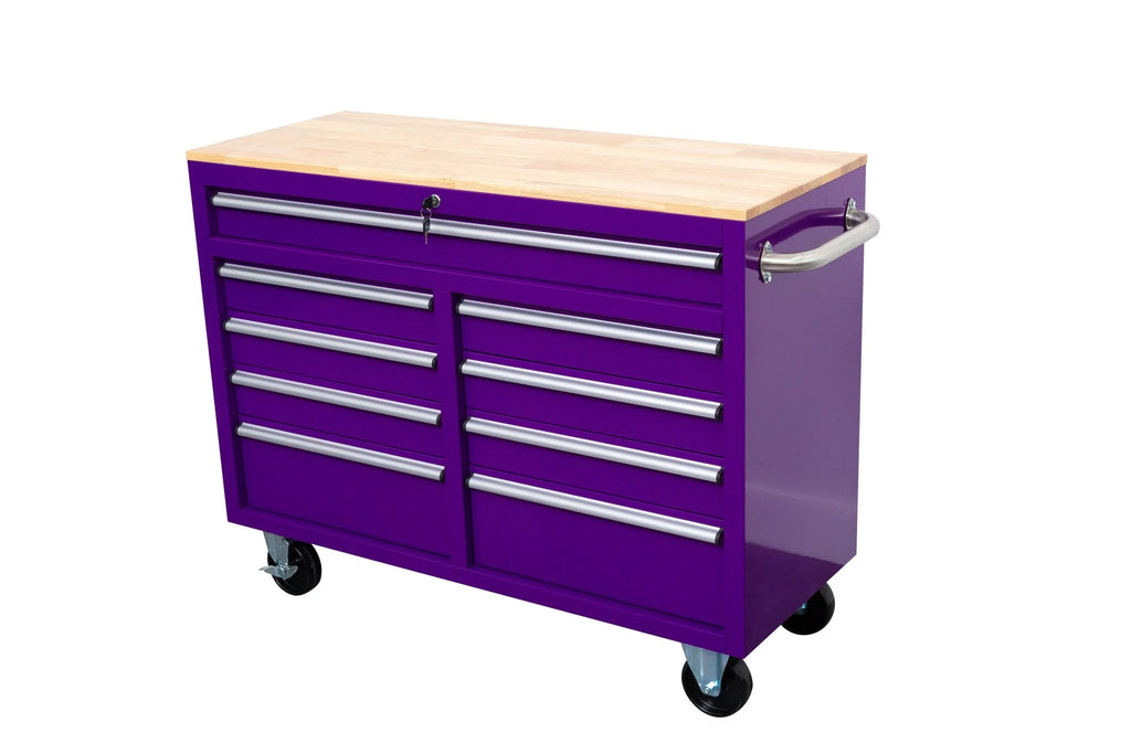 46" Rolling Tool Workbench – Heavy-Duty Mobile Storage Cabinet with 9 Drawers