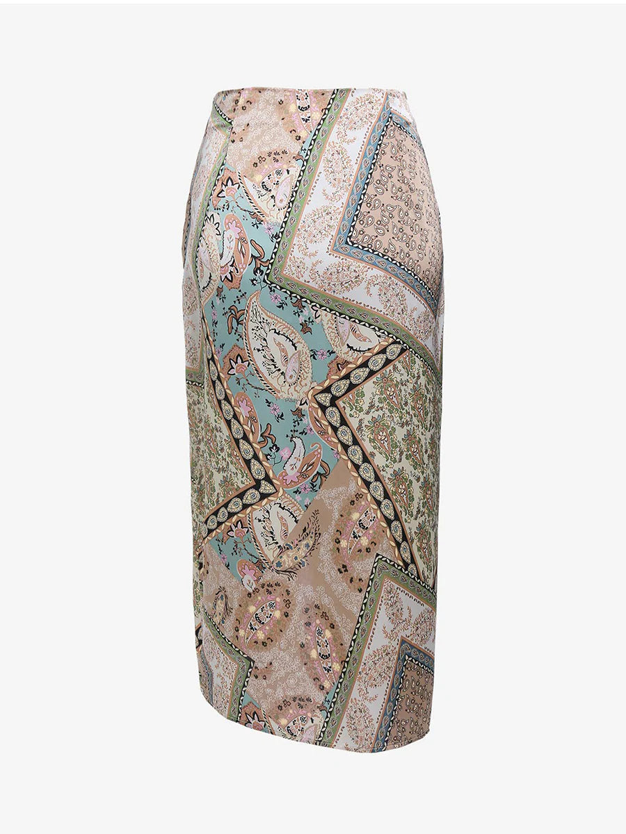 2026 Bohemian High Waisted Bustle Skirt