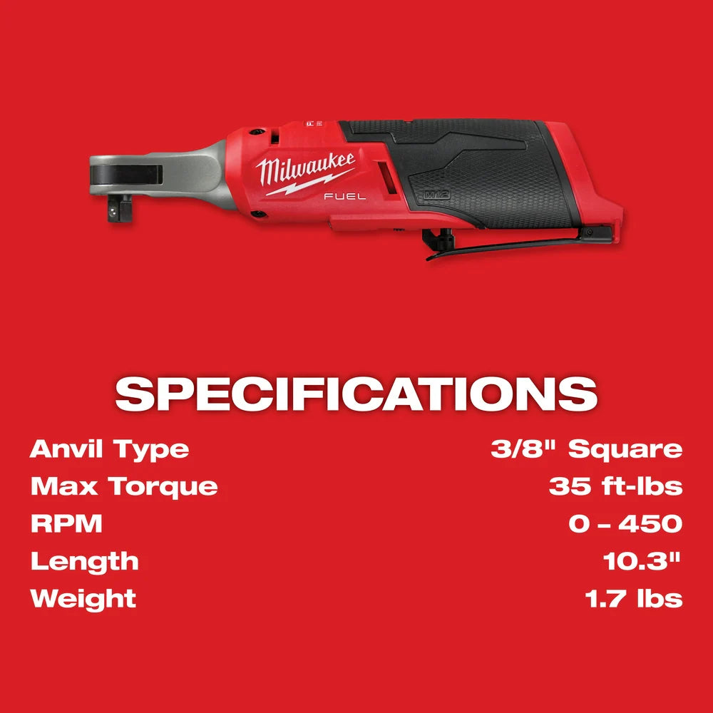 2026 Milwaukee 2567-22 M12 FUEL 12V 3/8" Brushless Li-Ion High Speed Ratchet Kit