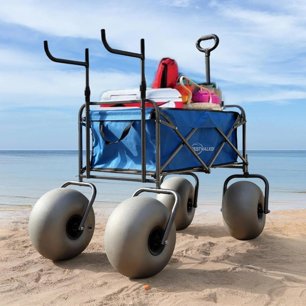 2026 Beach cart with 13-inch balloon wheels, chair brackets and pump included