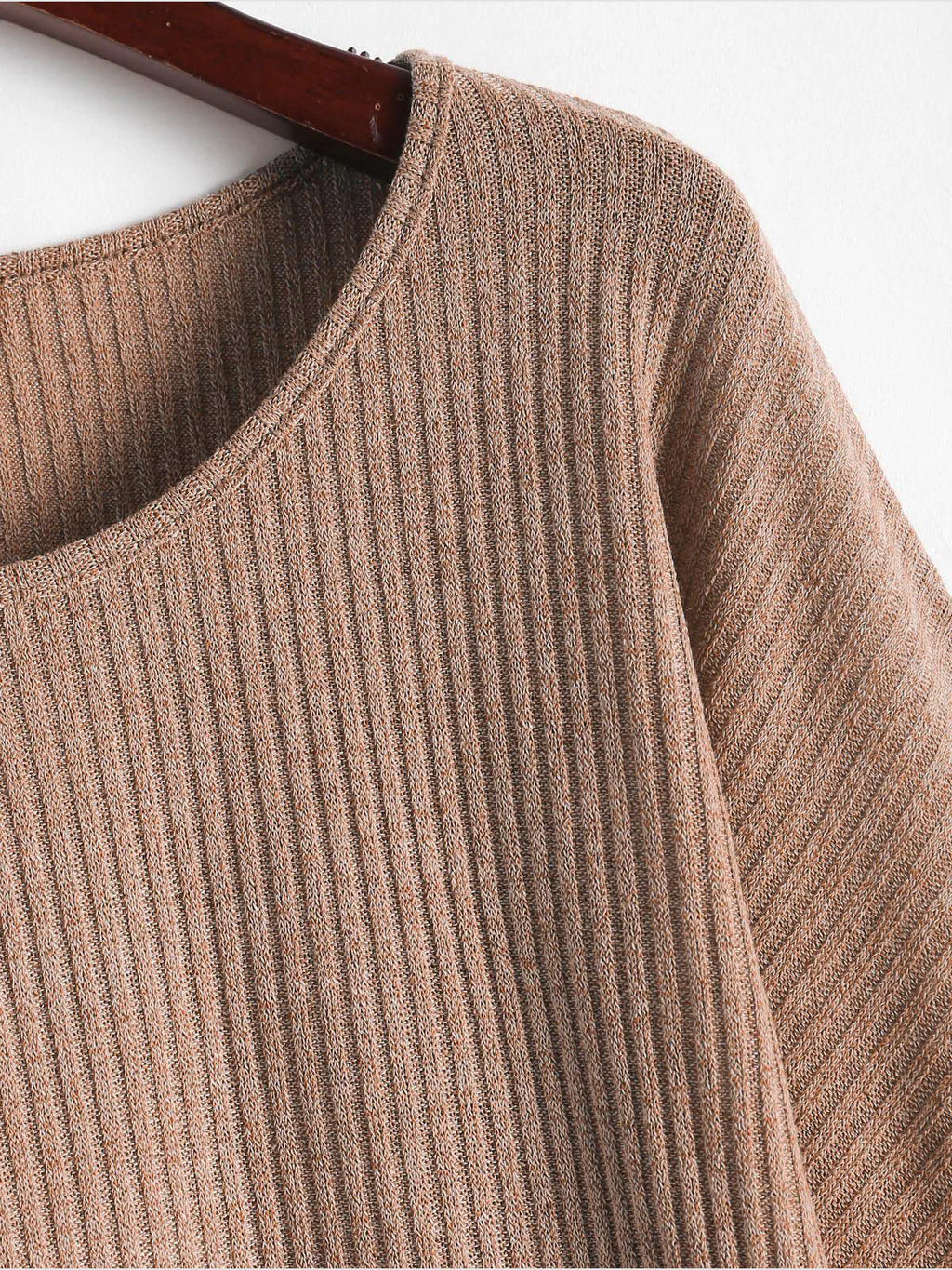 2026 Ribbed knit crew neck sweater