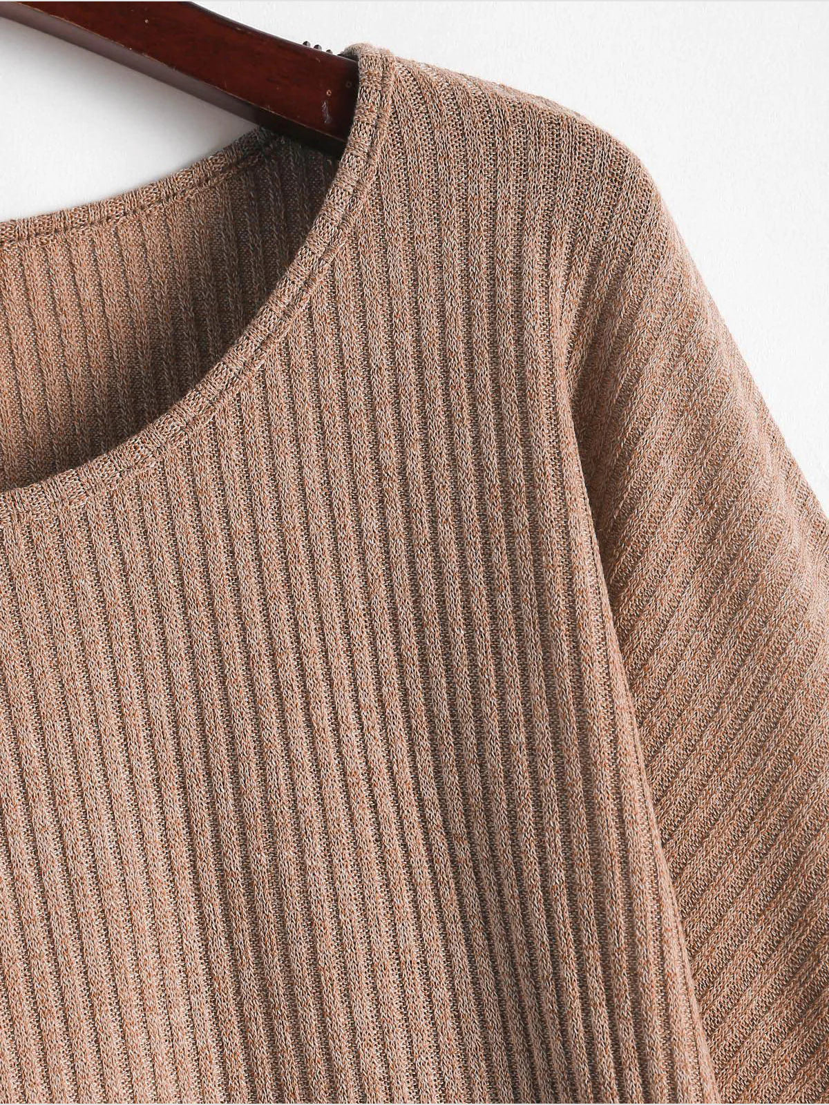 2026 Ribbed knit crew neck sweater