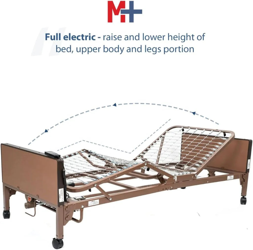 2026 Fully electric hospital bed set, foam mattress, half side rails