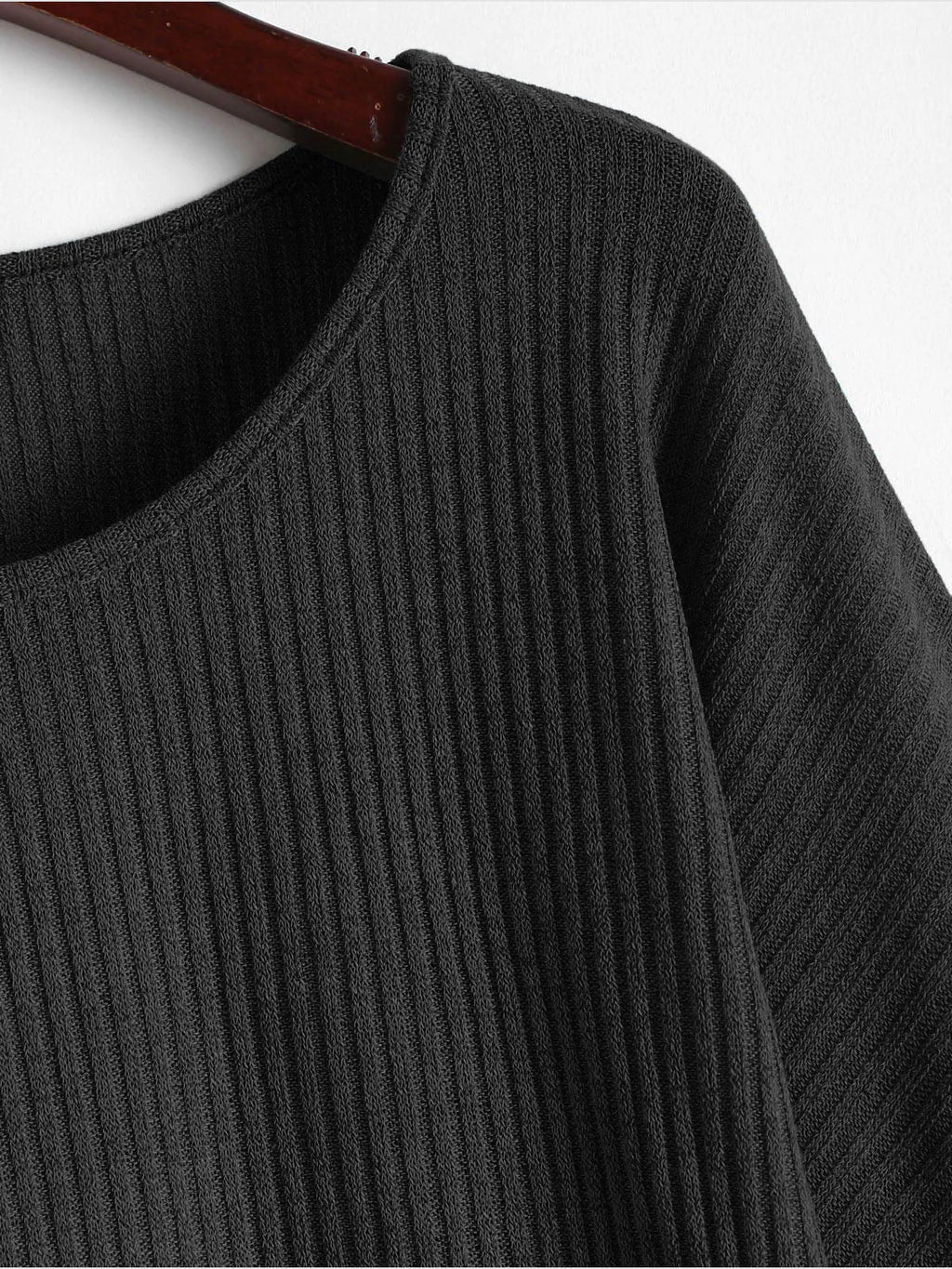 2026 Ribbed knit crew neck sweater