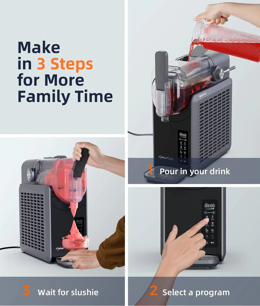 2026 Slushie Machine,24-Hour Delay Start&Cold Retention, 68 oz Slushy Machine with Self-Cleaning Function, Frozen Drink Maker with 5 Preset Programs,Frozen Margaritas, Frappés, and More