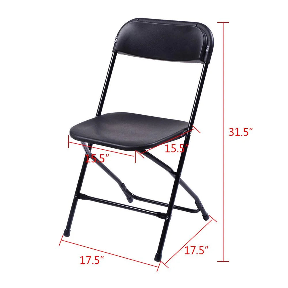2026 Ktaxon 6ft White Folding Table and 10 Pack Folding Chairs Black, Plastic Table and Chair Set