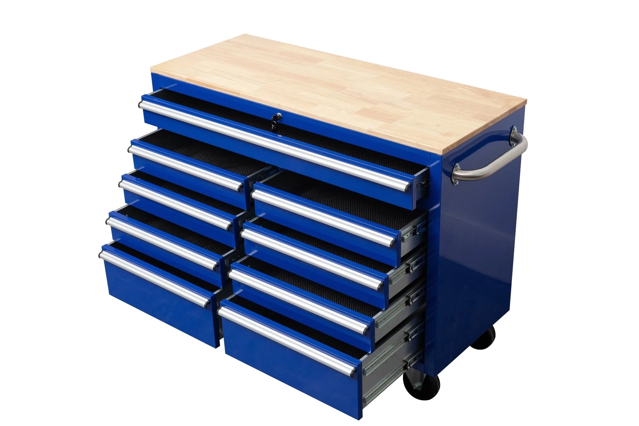 46" Rolling Tool Workbench – Heavy-Duty Mobile Storage Cabinet with 9 Drawers
