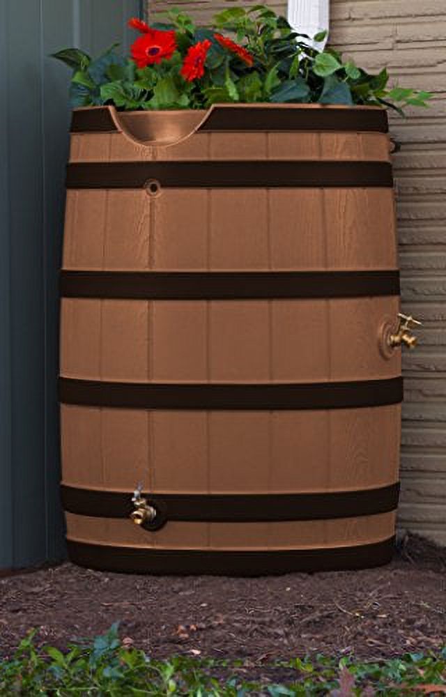 2026 Good Ideas Rain Wizard 65 Gallon Rain Barrel with Darkened Ribs - Terra Cotta