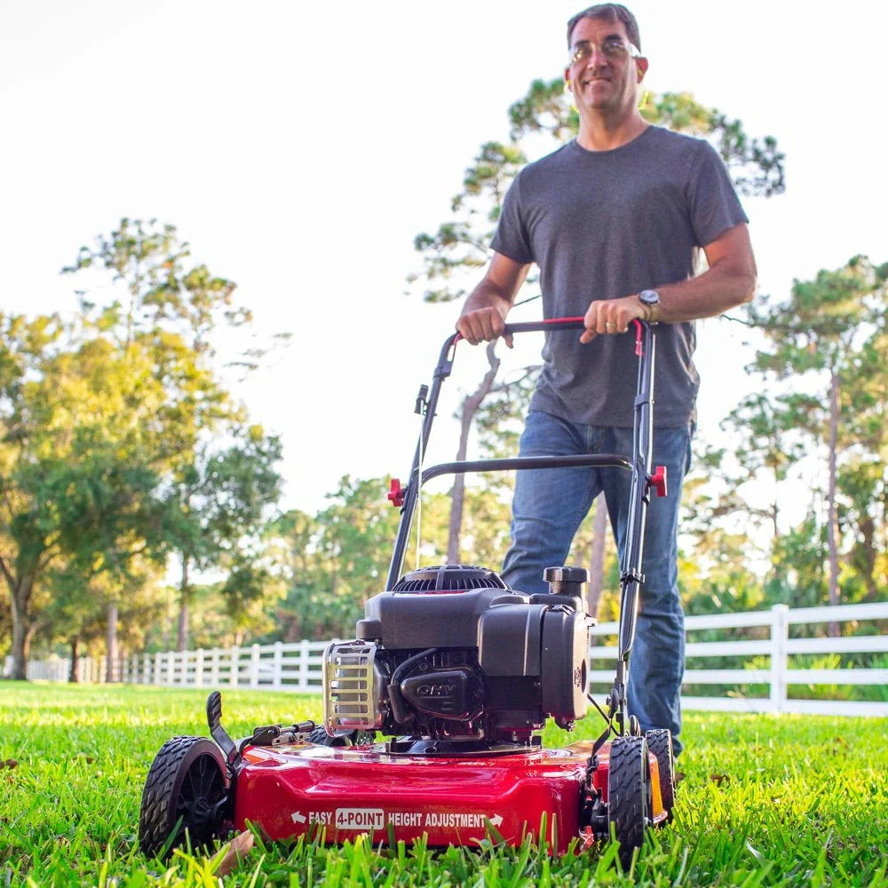 2026 20-inch petrol lawnmower with 125cc displacement and Briggs & Stratton engine