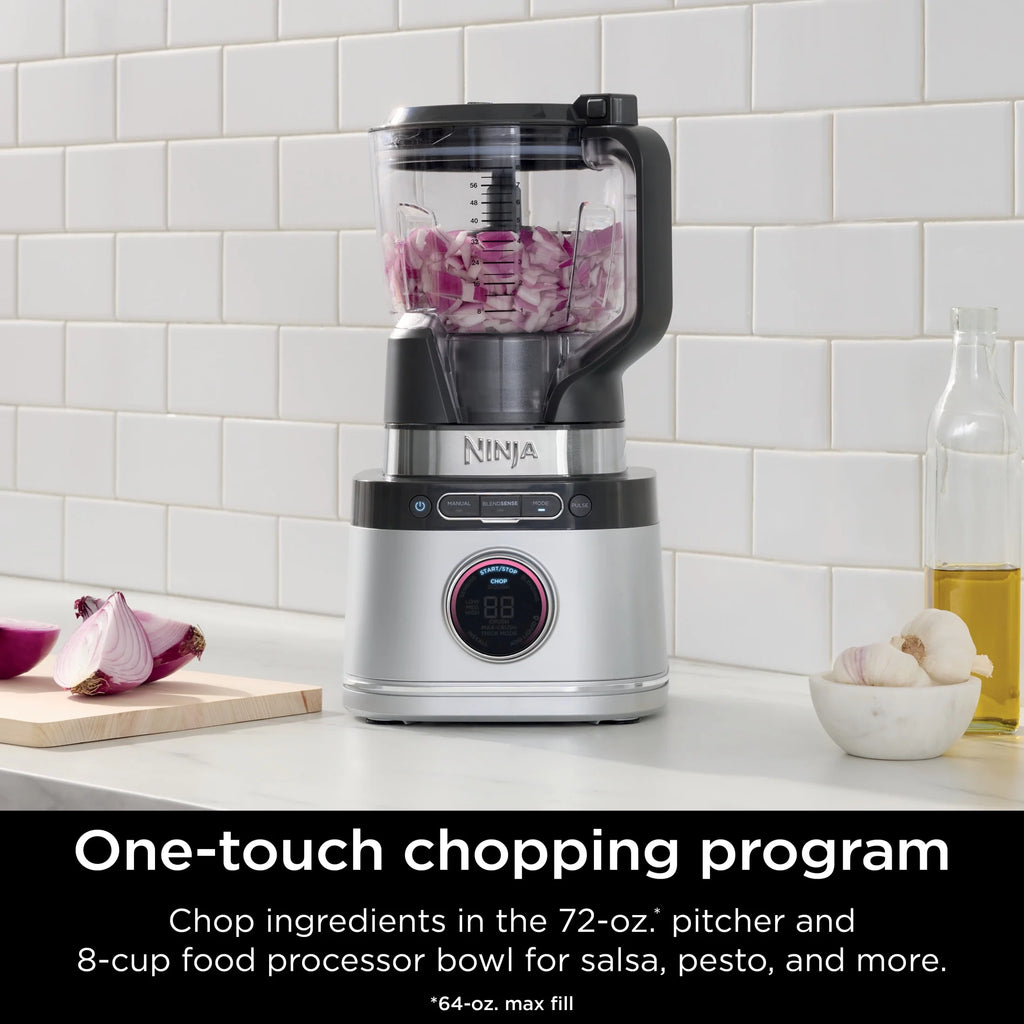 2026 Ninja Detect Kitchen System Power Blender + Processor with Blend Sense Technology, Silver, TB400