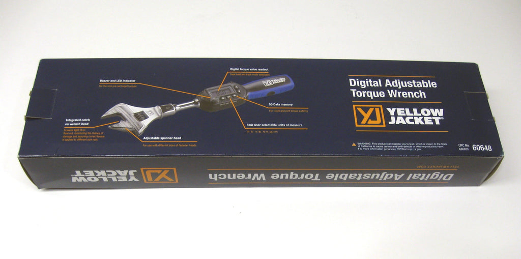2026 Yellow Jacket 60648 Digital Adjustable Torque Wrench 752 in-lb Torque 10.6 in