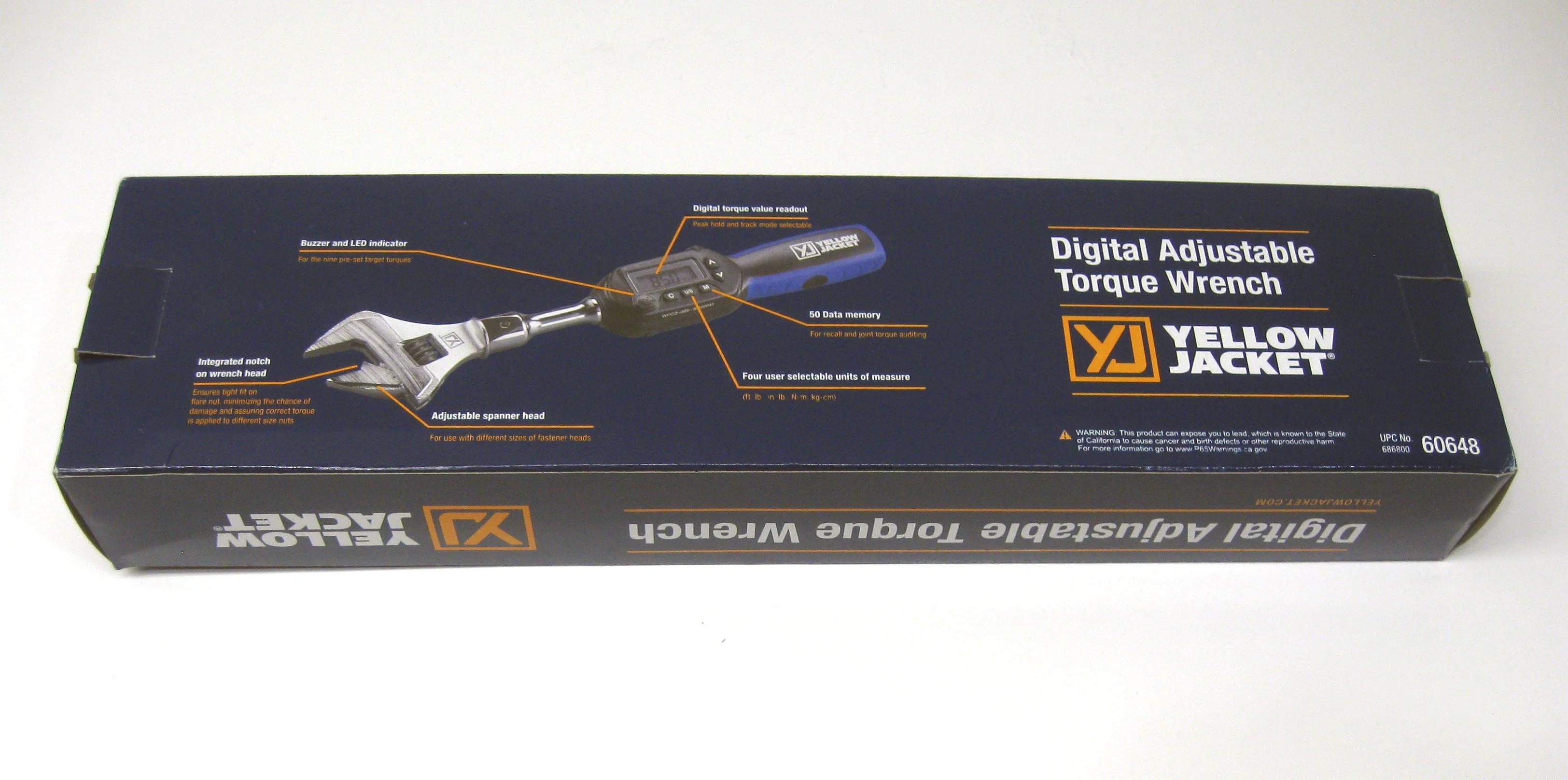 2026 Yellow Jacket 60648 Digital Adjustable Torque Wrench 752 in-lb Torque 10.6 in