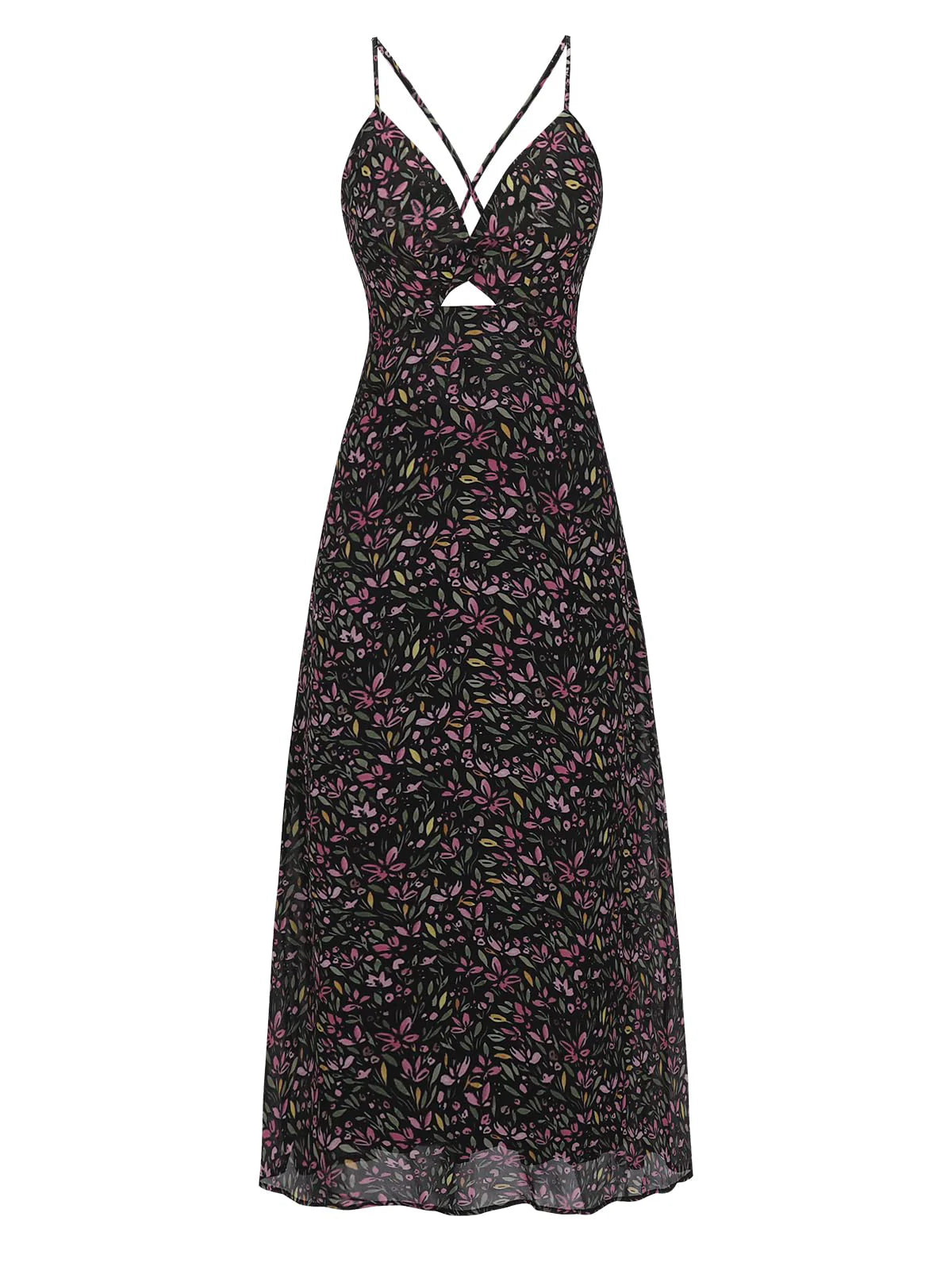 2026 Spaghetti Strap Floral Print Dress