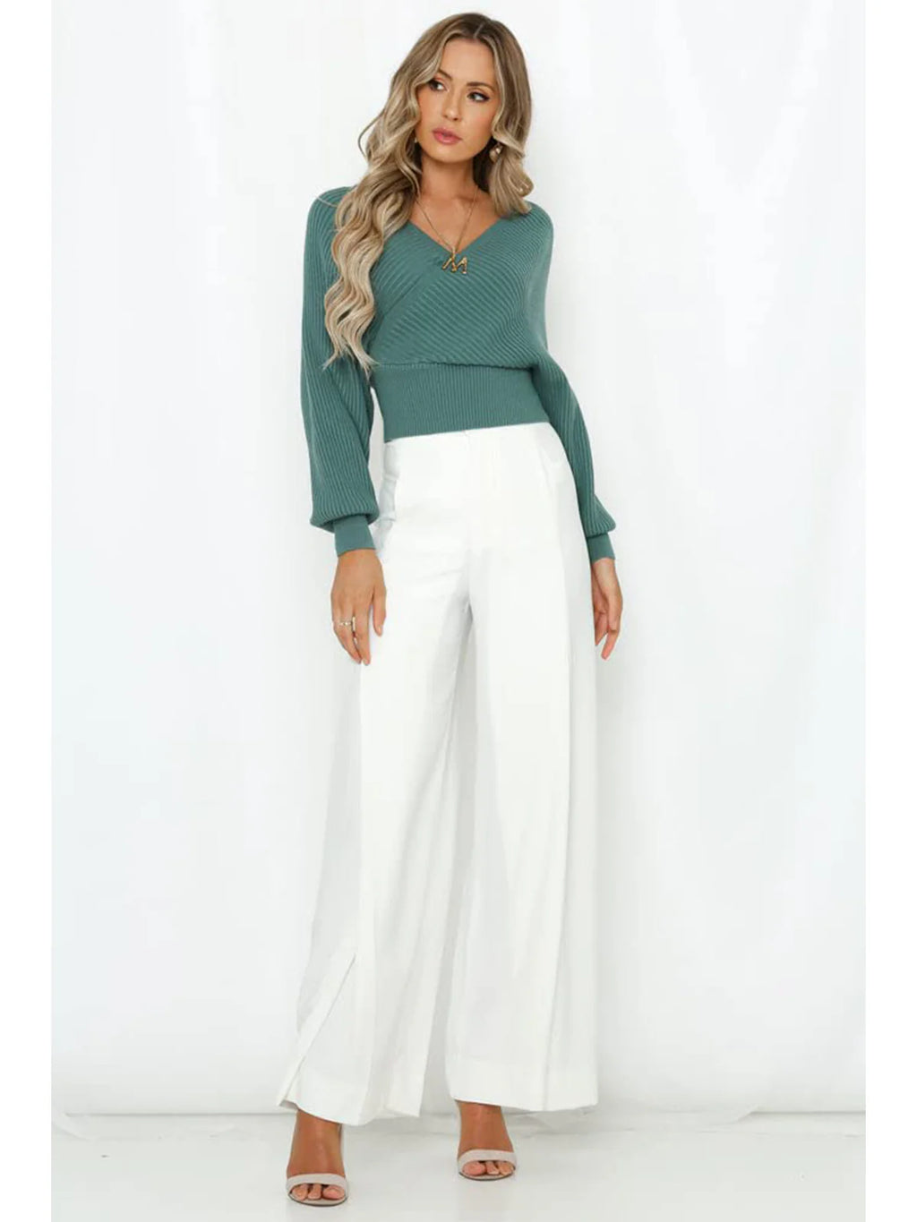 2026 Wrap V-Neck Knit Chunky Sweater
