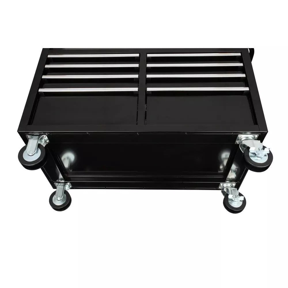 2026 46 in. W x 24 in. D 9-Drawer Gloss Black Deep Tool Chest Mobile Workbench
