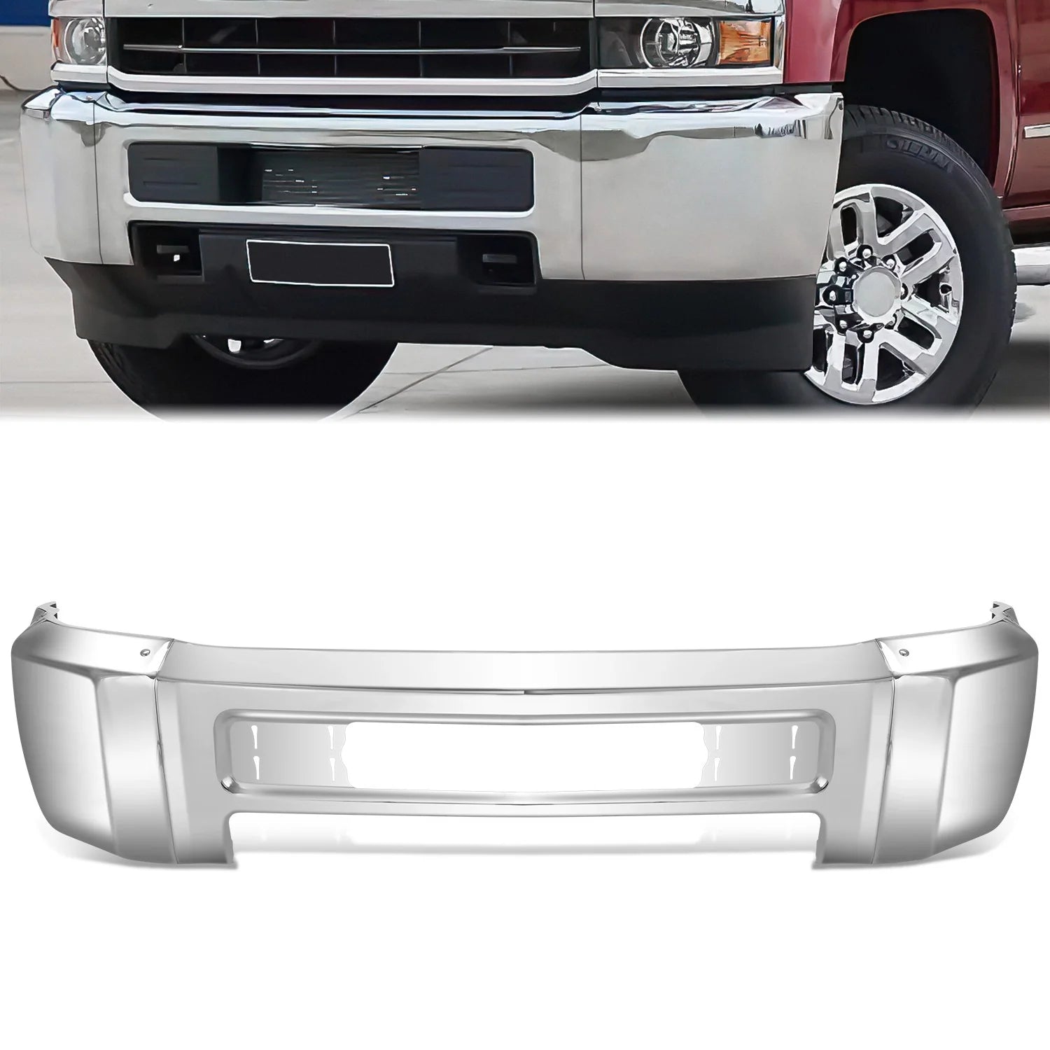 Modular Style Front Bumper w/o Parking Sensor Holes15-19 Chevy Silverado 2500 3500 HD