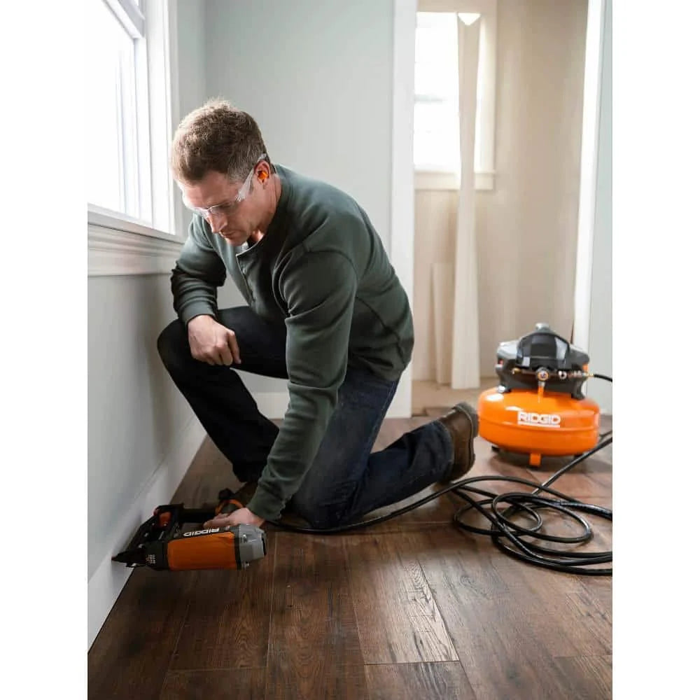 2026 Portable electric flat compressor (6 gallons) with 18GA brad nailer, 16GA straight nailer and 18GA stapler R69603FK