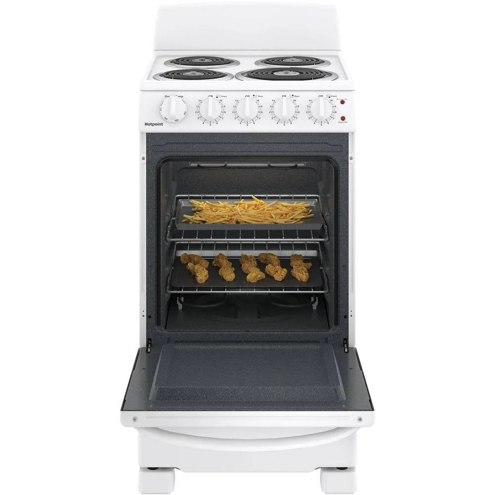 2026 20-inch electric oven with 4 cooking zones, freestanding, in white