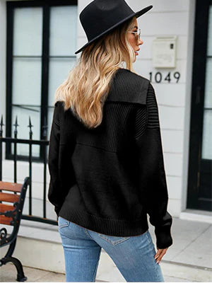 2026 Pullover Lapel Knit Soft Sweater
