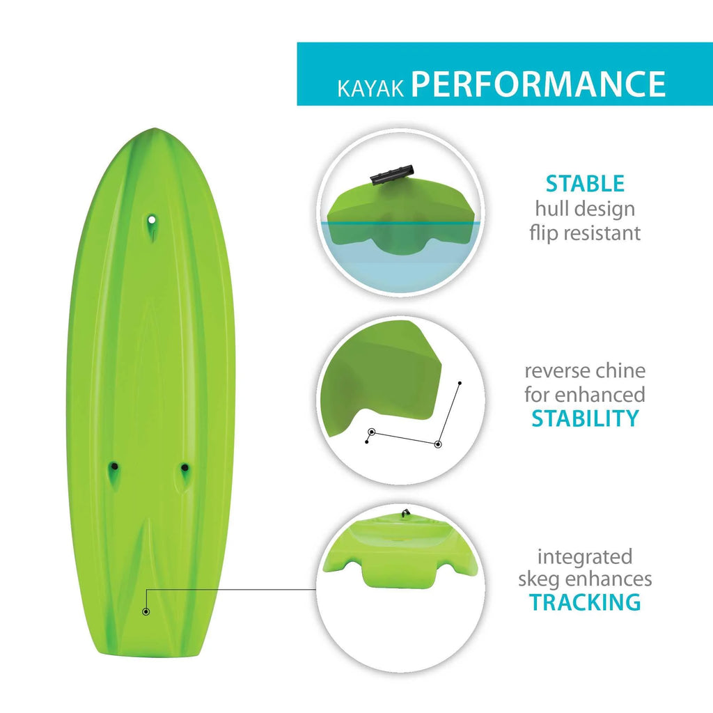 2026 Lifetime Recruit 6.5 ft Youth Sit-on-Top Kayak, Lime Green (90765)