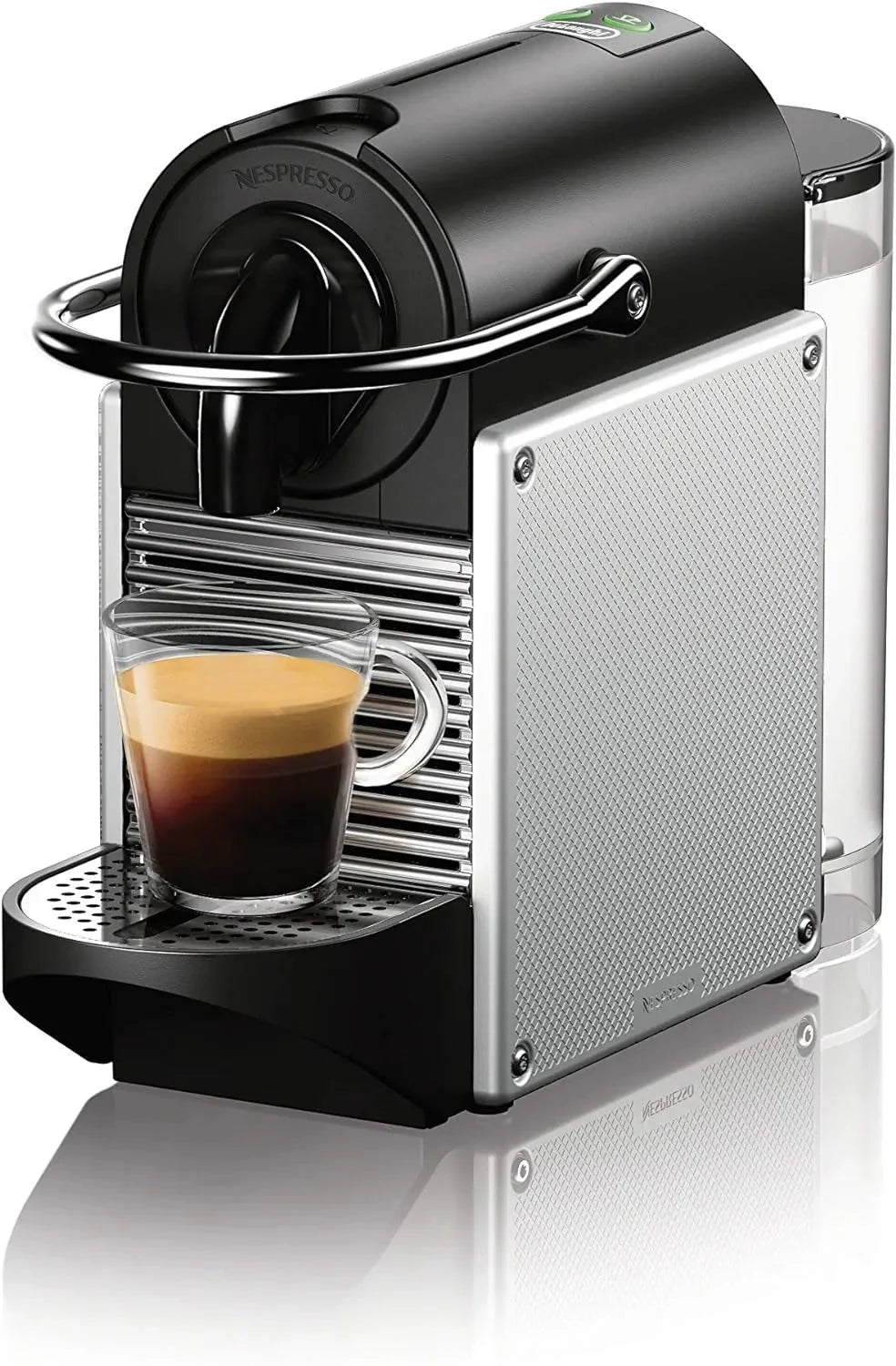 2026 Nespresso Pixie espresso machine by De’Longhi, 19-bar pump, compact aluminum design, silver, 1100 ml