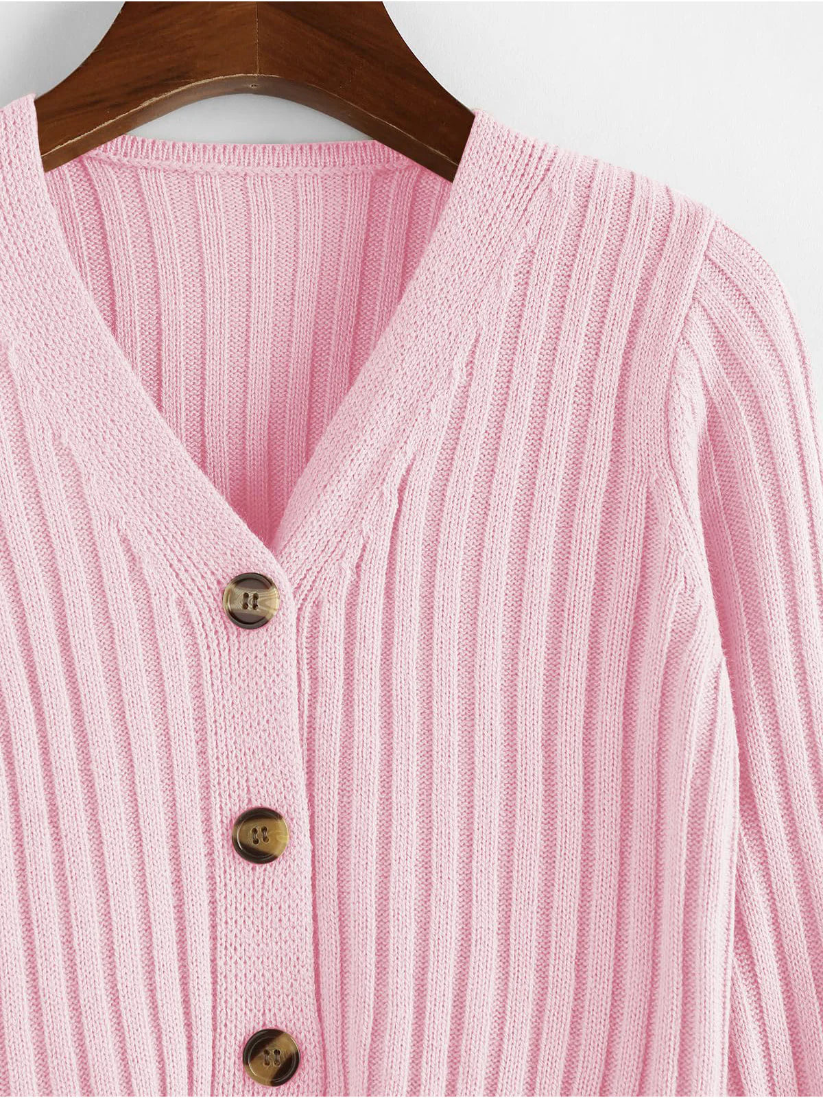 2026 Ribbed Button Cardigan