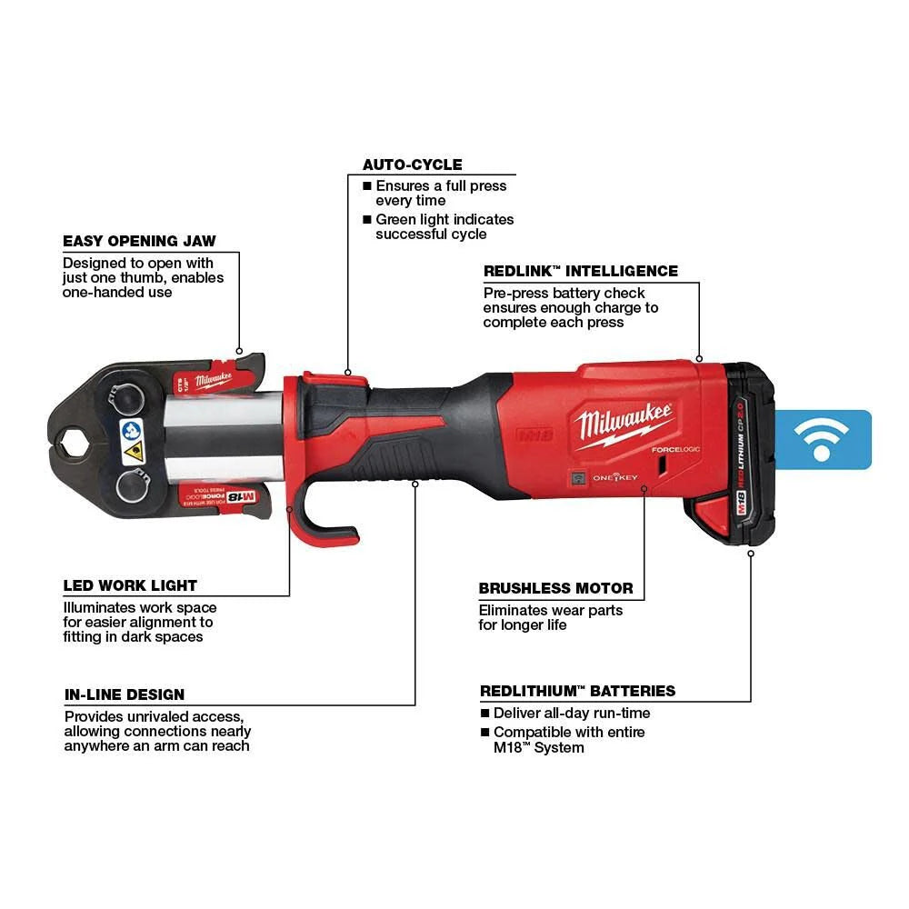 2026 Milwaukee M18 FORCE LOGIC crimping tool with ONE-KEY and 1/2