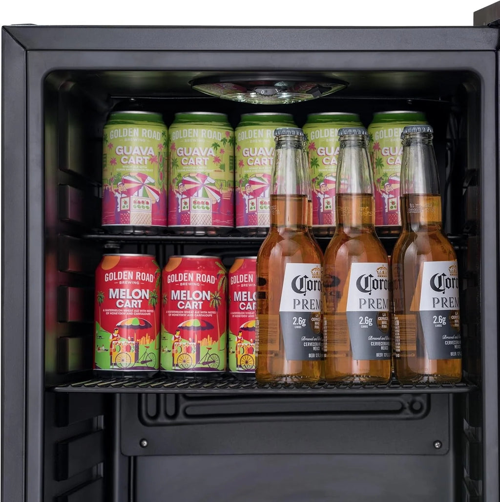2026 Beverage Refrigerator Cooler | 126 Cans Free Standing with Right Hinge Glass Door | Mini Fridge Beverage Organizer Perfect For Beer, Wine, Soda, And Cooler Drinks