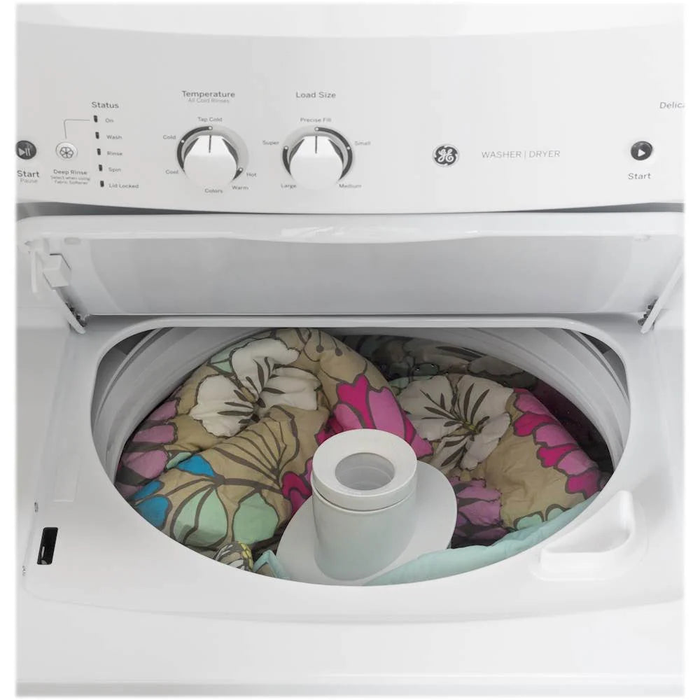 2026 Laundry Center 2025 with 3.8 cubic foot (approx. 108 liters) top-loading washing machine and 5.9 cubic foot (approx. 167 liters) electric dryer – White